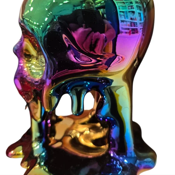 Bsth and Body Works Halloween 2025 Dripping Skull Pedestal 3 wick candle Holder - Picture 4 of 4